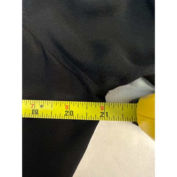 Eileen Fisher Size M Jacket Stand Collar 100% Silk Crepe Black Full Zip Light C1 - Picture 4 of 6